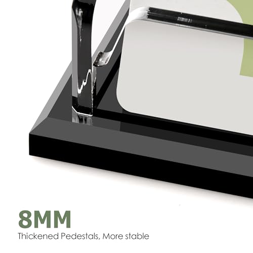 SANRUI Black Business Card Holder for Desk 1 Slot , Clear Acrylic Horizontal Name Card Stand for Women and Men, Desktop Organizer Display for Office Home Exhibition - 60 Card Capacity 1 Pack - Thumbnail 4