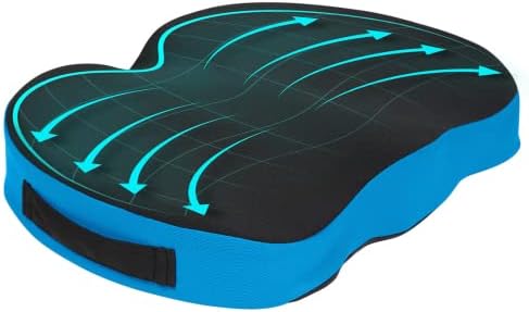 Vive Coccyx Seat Cushion for Tailbone Pain - Orthopedic Memory Foam Gel Pillow for Cars, Office Chairs, & Wheelchairs - Great for Lower Back Support, Sciatica, & Tailbone Pain - Soft Washable Cover
