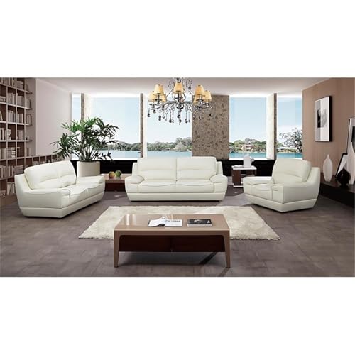 American Eagle Furniture EK018 White Color with Italian Leather Loveseat