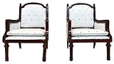 Wooden Dollhouse Armchairs, Set of 2, Dinning Lounge Chairs for Doll Houses, Miniature Furniture, 3 inch to 6 inch Dolls