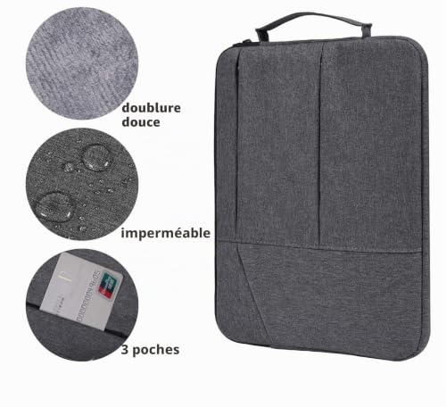 Étui de Protection pour Tablette à Dessin Compatible avec XP-Pen Deco01 V2, Deco03, Star03, M708, M106K, M10K, Huion HS611 H1060P (Gris) – vue 4