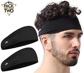 Mens Headband - Sports Running Sweat Head Bands - Athletic Sweatbands Hair B
