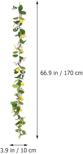 Miniatura 2 de Happyyami Guirnalda de limón artificial para decoración al aire libre, guirnalda de frutas de primavera con limones falsos, 2 guirnaldas amarillas
