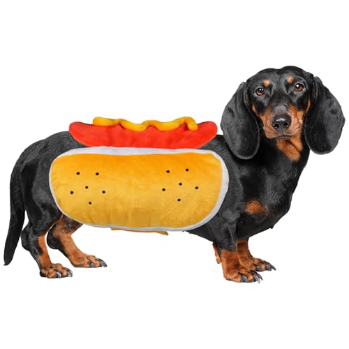 PAYHTOW Dog Halloween Costumes Funny Pet Dogs Hot Dog Costume