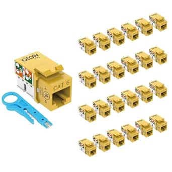 Amazon.com: Tecmojo UL Listed 10Gbps Cat6 Keystone Jack Insert 25 -Pack ...