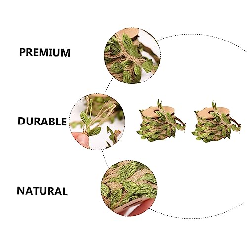 Didiseaon 2 Rolos De Simulação Folhas Corda DIY Cordas Fita Corda De Sisal Artes Artesanato Decoraçã
