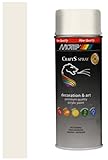 CRAFTS Lack Motip Acryl weiß matt Spray Farbe Universal witterungsbeständig mit UV-Schutz - 400 ml Dose (RAL 9010 Reinweiß matt)