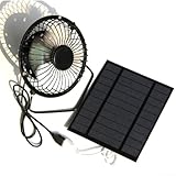 Mini-Solarpanel-betriebener Ventilator, tragbarer USB-Solarventilator mit Solarpanel-betriebenem Ventilator, 5 W, 5 V, Solar-Abluftventilator für Haustierzimmer, Hühnerställe