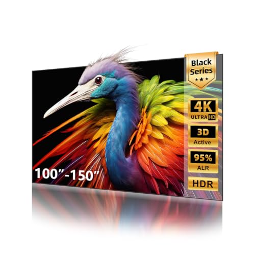 Image of NothingProjector ALR Screen for Ultra Short Throw Projector, 150 inch | 95% Ambient Ceiling Light Rejecting, 4K /8K UHD Active 3D, Fixed Frame 16:9, Wall Mount Anti Daylight UST, Black Series NothPJ