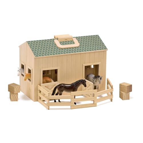 Melissa & Doug Caballeriza De Madera Plegable Portátil