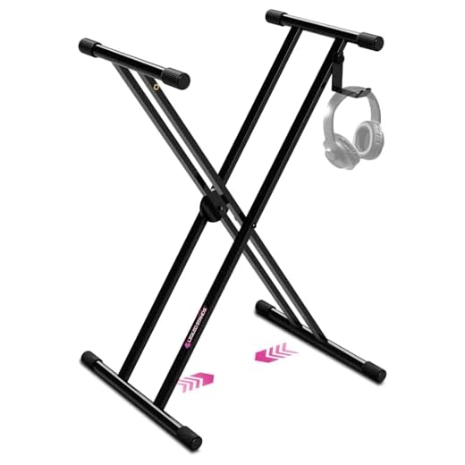 Liquid Stands Piano Keyboard Stand - X Style Adjustable and Portable Heavy Duty Music Stand for Kids and Adults - Fits 54 61 88 Key Electric Pianos - Double Braced Foldable Digital Piano Table Frame