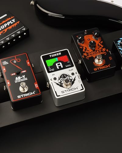Image of STRICH Guitar Tuner Pedal with Large Color Screen - Precision Chromatic Drop Tuning, 430-450Hz A4, True Bypass for Electric Guitar & Bass