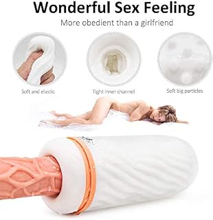 Men Toys Adult Vîbraitor,Fleshlightt for Men Thrusting Manual Control Medical Silicone Pist?n Cup,Men's