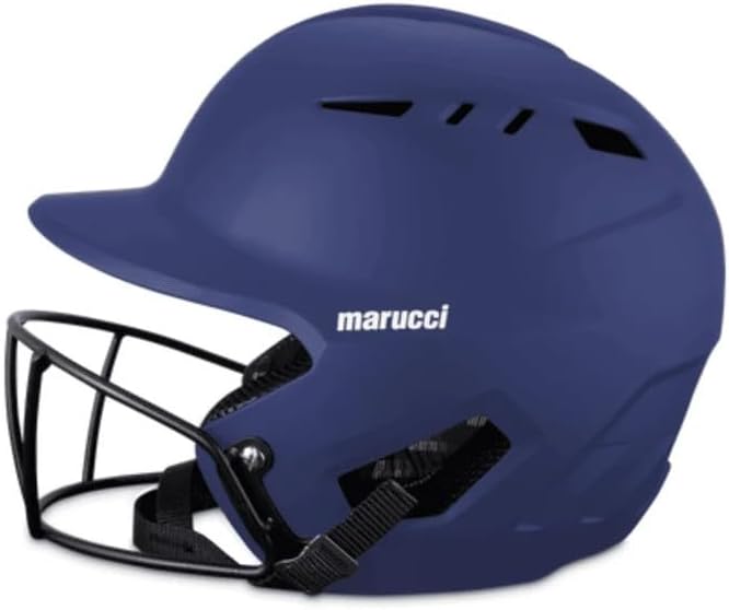 DURAVENT Casco de bateo Fastpitch con máscara facial, azul marino, junior (6 3/8-7 1/8)