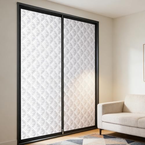 CHENMIAO Kit de Aislamiento de Ventana 52 x 79 cm Mantener El Aire Frío Fuera de La Ventana Cubierta para El Aislamiento Esencial de Invierno, Fácil Instalación Personalizable, Gris