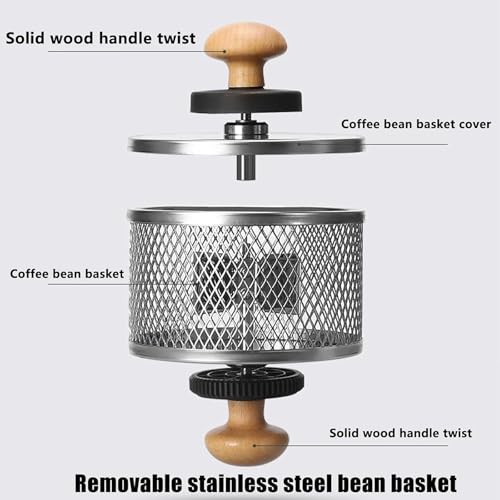 Electric Coffee Roaster Machine, Stainless Steel Home Bean Roaster, Speed Adjust, Drum Roaster for Nuts Coffee Beans - Image 6