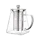 Glass Teapot with infuser, Tea Infusers for Loose Tea, Small Loose Leaf Tea pot, Heat resistant, Ideal for Tea Parties and Stovetop Brewing，600ml