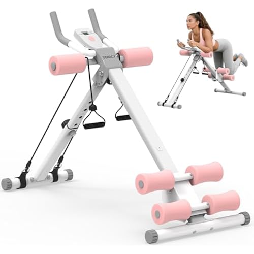DERACY Ab Workout Machine Adjustable Ab Trainer Abdominal Trainer for Home Gym Foldable Ab Crunch Machine for Core 440 LBS