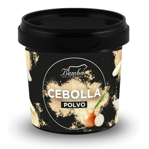 Cebolla en Polvo Bembo 60 g | Especia Natural Deshidratada para Mezclas, Salsas y Salsas | Envase anti luz y anti-oxidación, reutilizable y reciclable