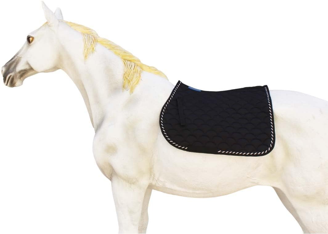 Horse English Quilted Contoured All-Purpose Trail Saddle Pad Black 7296BK