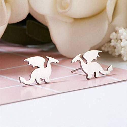 Cute Dinosaurs Earrings Stud for Women Girls Men 925 Sterling Silver Hypoallergenic Tiny Dragon Brontosaurus Cartilage Tragus Post Polished Fashion Jewelry Dainty Gifts for Best Friend