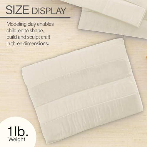 BAZIC Products Modeling Clay Cream White Color 1 LB, Modeling Dough Art Craft Non Toxic Gift for Artist, Bulk for Classroom, 1-Pack - Thumbnail 2