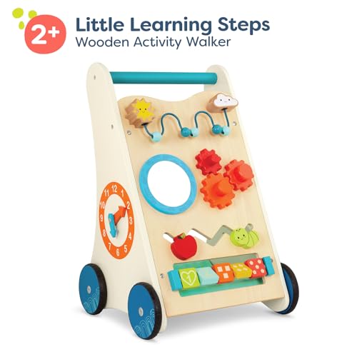 B. toys – Little Learning Steps – Wooden Activity Walker – 7 Educational Activities – Learning & Walking Toy for Toddlers – Stand, Push, Walk – 1 Year + by B. toys - Image 3