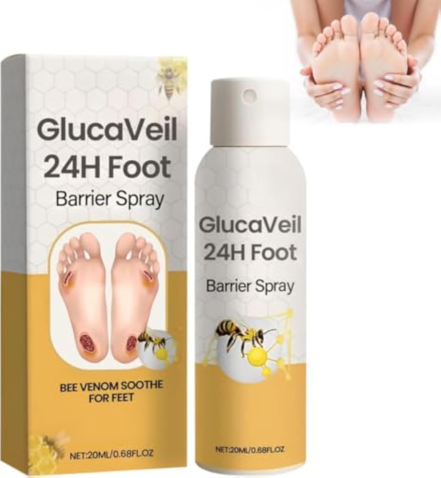 Glucaveil 24H Foot Barrier Spray, Moisturizing Mist