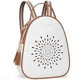APHISON Small Backpack Purse for Women Cute Mini Backpacks PU Leather Crossbody Shoulder Bags White Brown