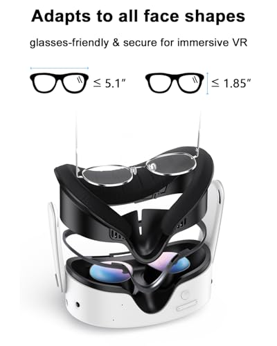 for Oculus Quest 3S Face Pad Cover - Widen Facial Interface with Detachable Nose Pad,Ice Silk Face Cushion Replacement for Meta Quest 3S Accessories,Air-Circulation Design,Not fit for Quest 3