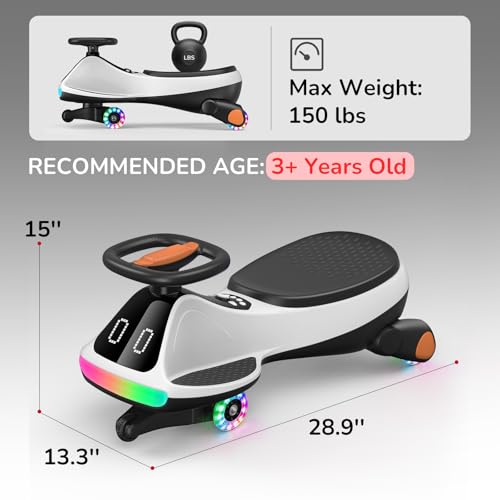 Image of Umatoll 12V Electric Wiggle Car for Kids, Birthday Gifts Toy for Age 3+