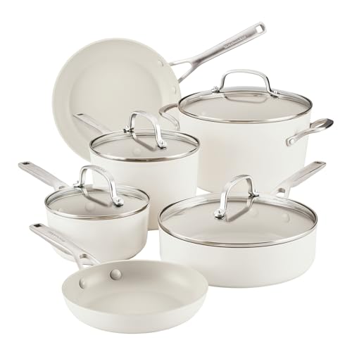 KitchenAid Hard Anodized Ceramic Nonstick Pots and Pans Set with