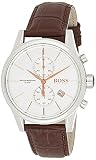 Forma del producto: redondo BOSS Reloj con mecanismo de cuarzo para hombre 1513280, cronógrafo y correa de piel, Marrón/Plateado, talla única