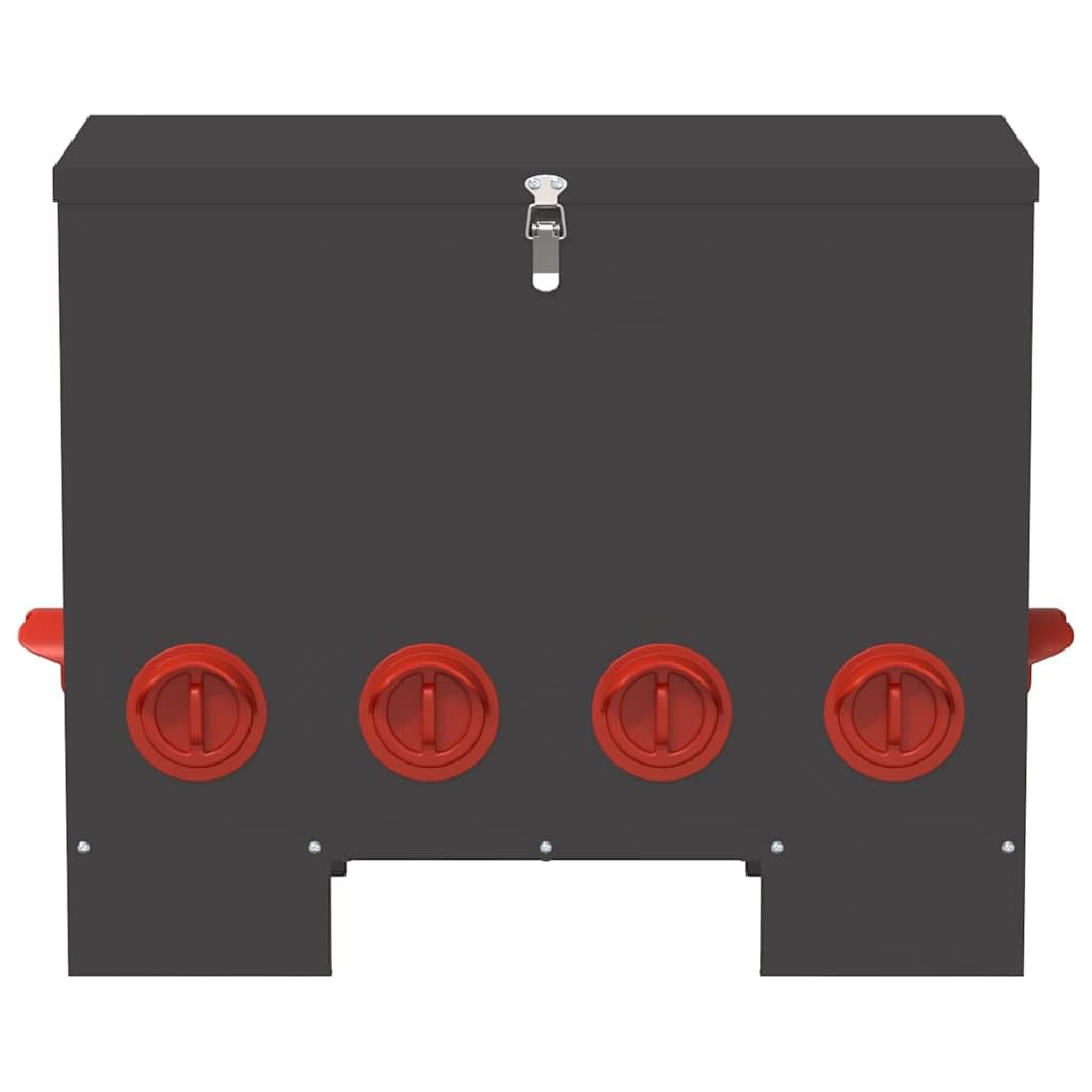 vidaXL Comedero para Pollos Negro 60,5 x 29 x 51 cm, Comedero Moderno para Pollos, Resistente y Amplio, Ideal para Mascotas, jardín y Ganado en el Exterior