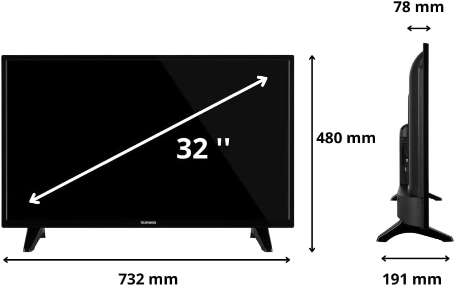 Wymiary telewizora Smart TV TELEFUNKEN 32 cale