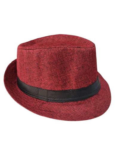Image of BookMyCostume Red Western Cowboy & Ballroom Style Hat | Fancy Dress Accessory for Dance, Stage Shows & Theme Parties For Kids