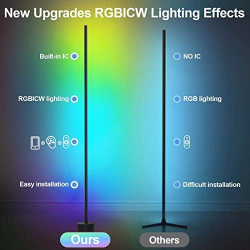 Miortior Corner Floor Lamp, 2 Pack RGB Corner Lamp with App/Remote/Button Control, Smart LED Floor Lamp with 16 Million DIY Colors & 68+ Scene, Music Sync for Living Room, Bedroom, Gaming Room — view 5