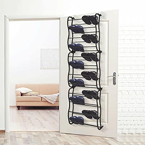 Dhouse 36 Pair Over Door Hanging Shoe Rack 12 Tier Shoe Storage Organiser Wall Mounted Shoe Hanging Shelf Space Saving Organiser Shelves for Closet Room