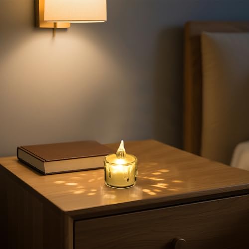 Anxingo Crystal LED Tea Light Candles, Flame-Free Battery-Operated Mini Candles, Fake Candles Flameless Candle Suitable for Christmas Decorations Valentines Decor Weddings Parties Home Decor (24) by Anxingo - Image 4