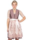 Krüger Dirndl Midi Dirndl 2tlg. 60 cm MARIJA Beere Rose, 38