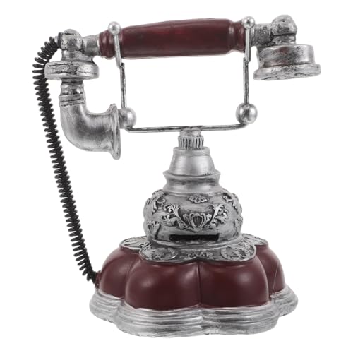 Ornement téléphone vintage d'exception en résine artisanale VALICLUD rouge