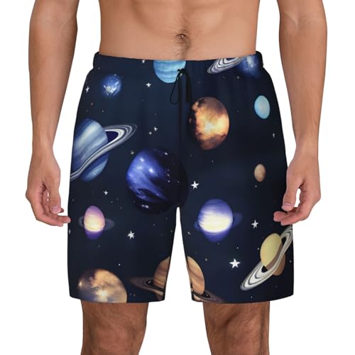 Bañador ligero de hombre secado rápido con estampado del espacio exterior