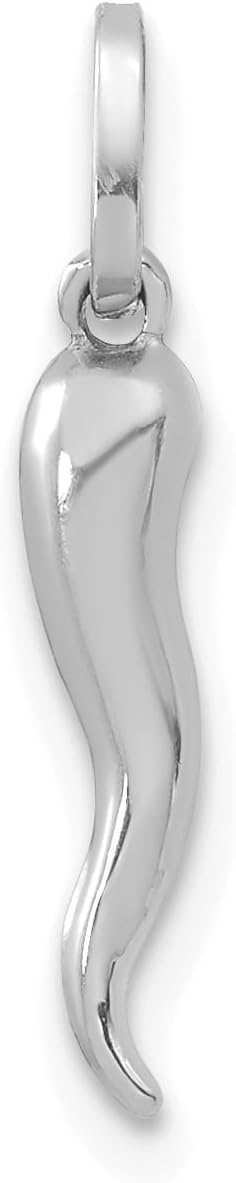 14k Yellow Gold Italian Horn Good Luck Charm Pendant, 15mm Length
