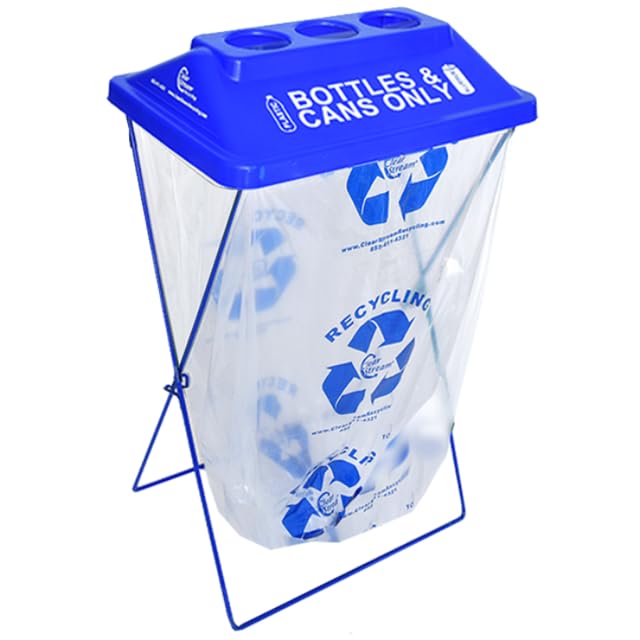 Zero Waste Event Trash and Recycling System | Portable Recycling Bin for Mixed Recycling | Great for Events, Festivals, Schools - Blue