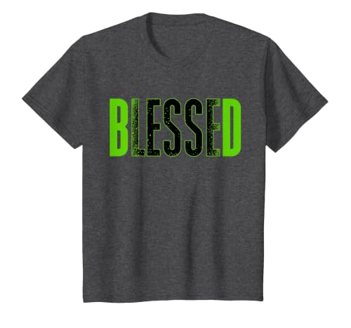 Bleesed Foamposite Black Green Matching Tee for Men Women T-Shirt, Youth, Dark Heather Grey, Small