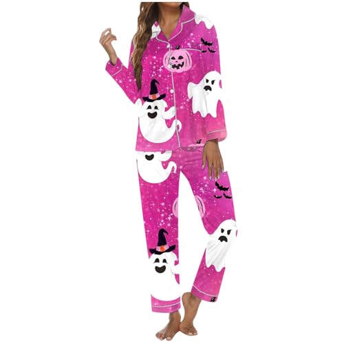 Pyjama Halloween femme : ensemble de nuit manches longues, vêtement d'intérieur