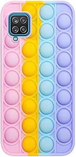 Samsung Galaxy A12/M12 Case,Push Bubble Stress Cover,Rainbow Pop Case Fidget Multicolour Soft Silicone Cover,Gel Silicone Skin Bumper Shockproof Cover for Samsung Galaxy A12/M12