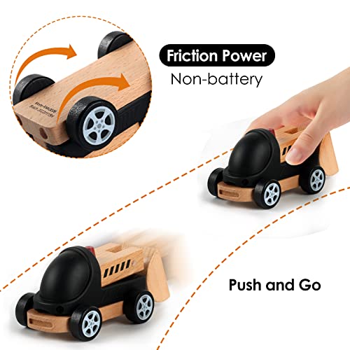Surpresa.v Cute Baby Wooden Car Toys,4 Kinds Wooden Construction Work Vehicles, Detachable Components, Fine Movement Development And Infant Grasping Montessori Toys, For Preschoolers #TOP2