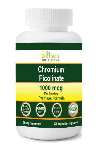 Biotech Nutritions Chromium Picolinate 1000 MCG Serving 120 Vegetable Capsules