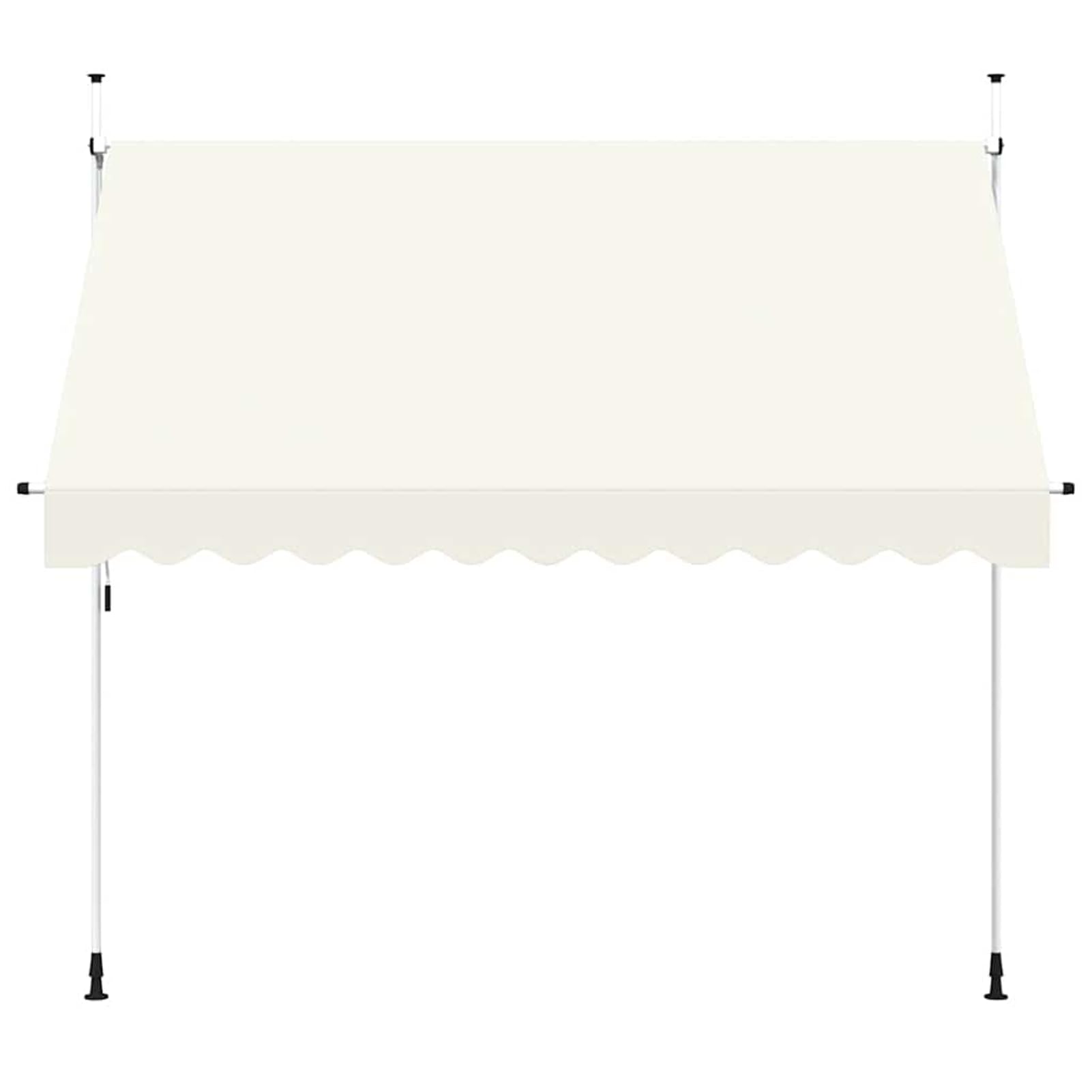Wysuwana markiza balkonowa, obsługiwana ręcznie, 300 cm, kremowo-biała, balkonowa, bez wiercenia, z korbą ręczną, aluminiowa markiza odporna na promieniowanie UV, regulacja wysokości i